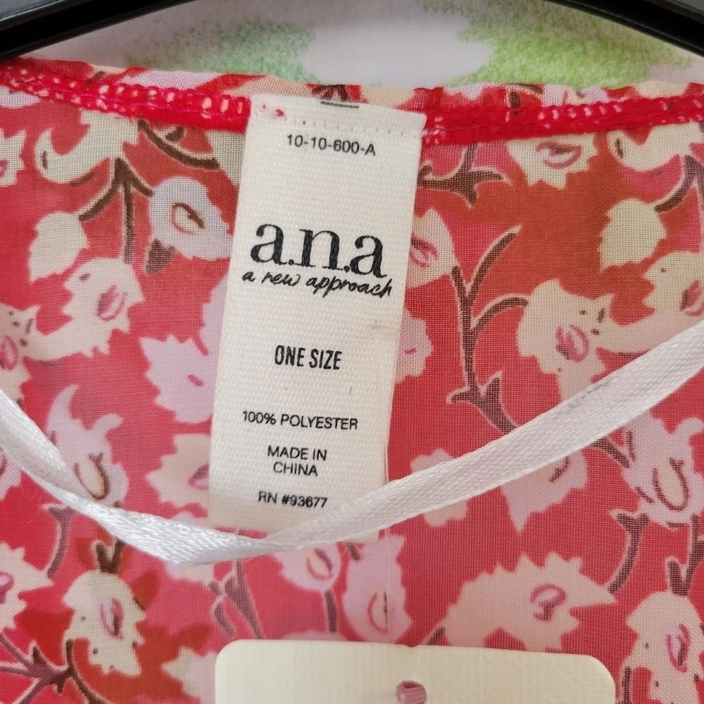 New A.n.a. Sheer Floral Wrap  Open Duster.